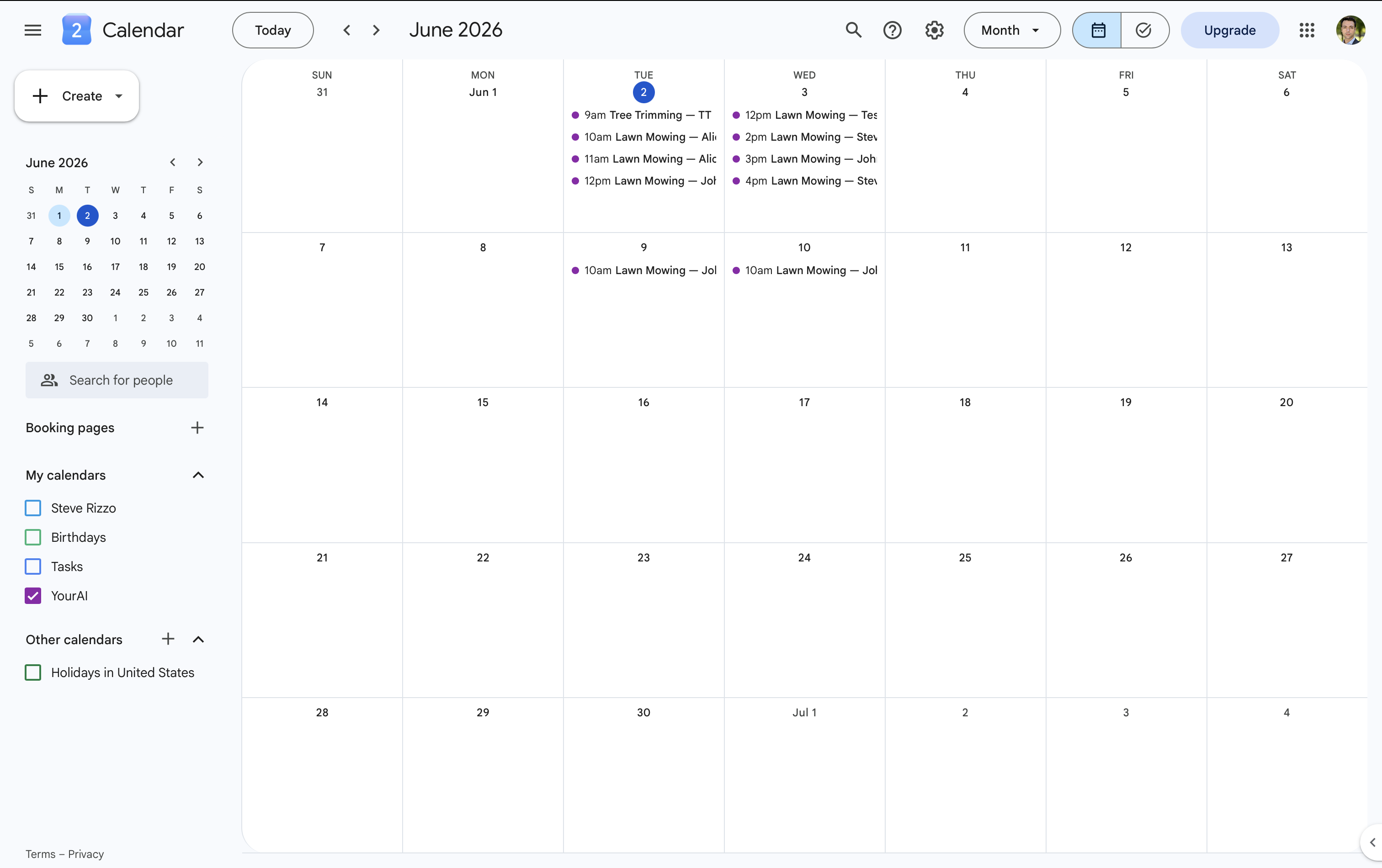 Google Calendar sync setup in YourAI